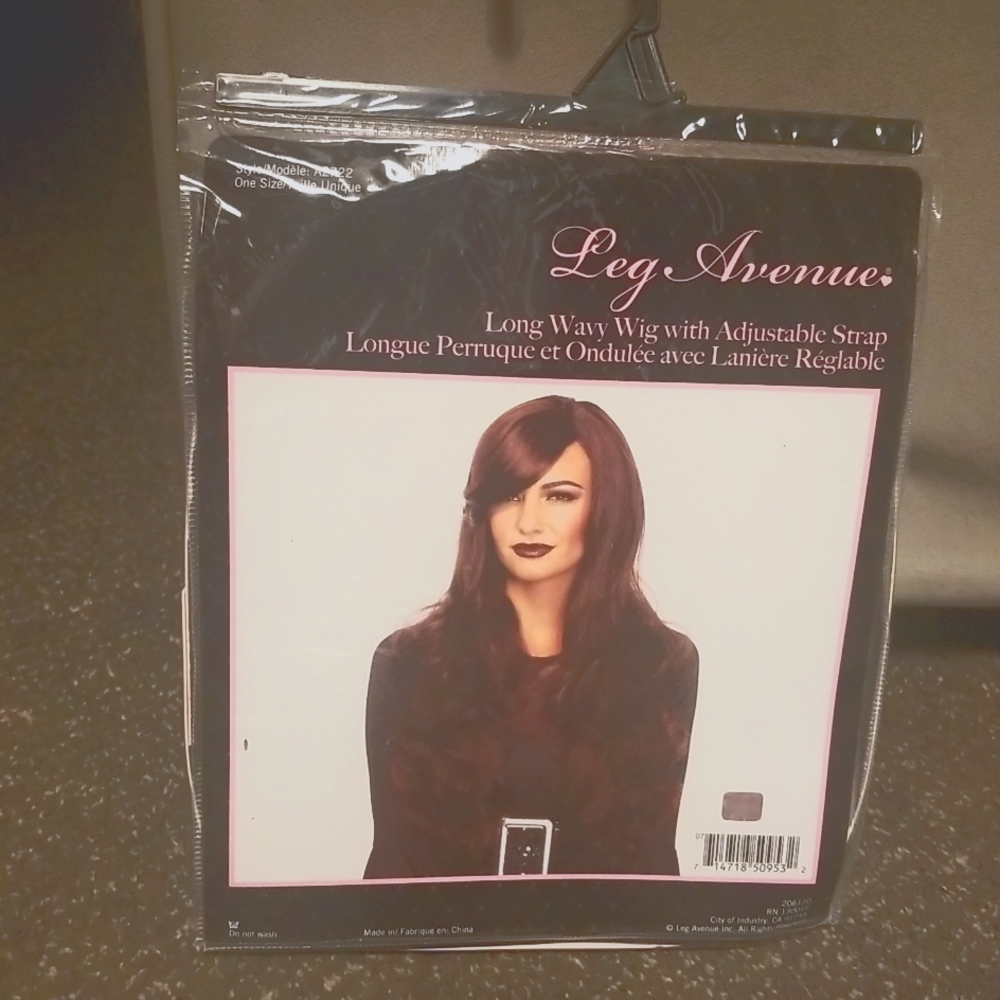 Leg Avenue Long Wavy Brown Wig with adjustable strap